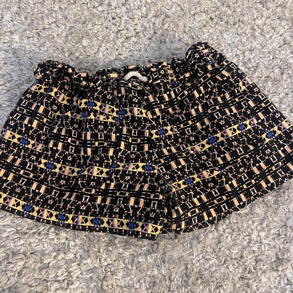 Roxy Linen Blend Boho Print Beach Shorts XL Elastic Waist Drawstring - Picture 5 of 8